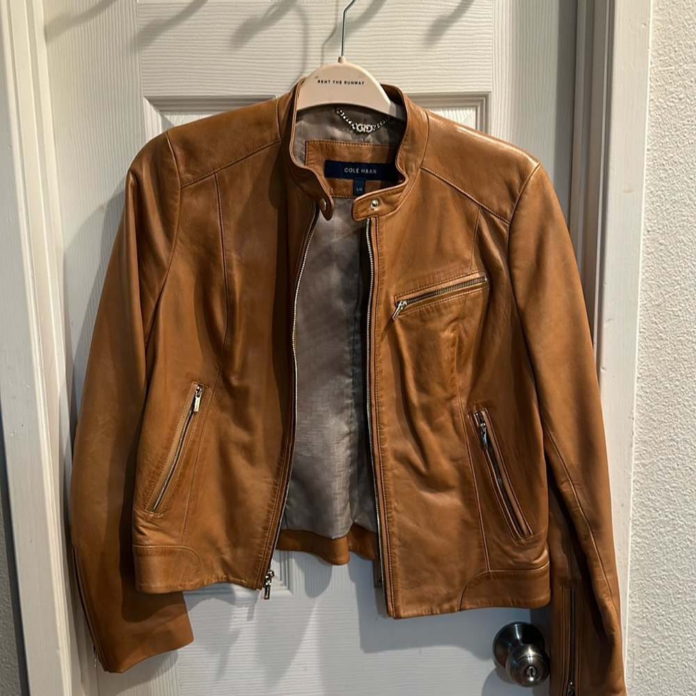 Cole haan leather jacket - size large